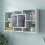 VidaXL vidaXL Floating Wall Display Shelf 8 Compartments White Hanging Storage Rack 1