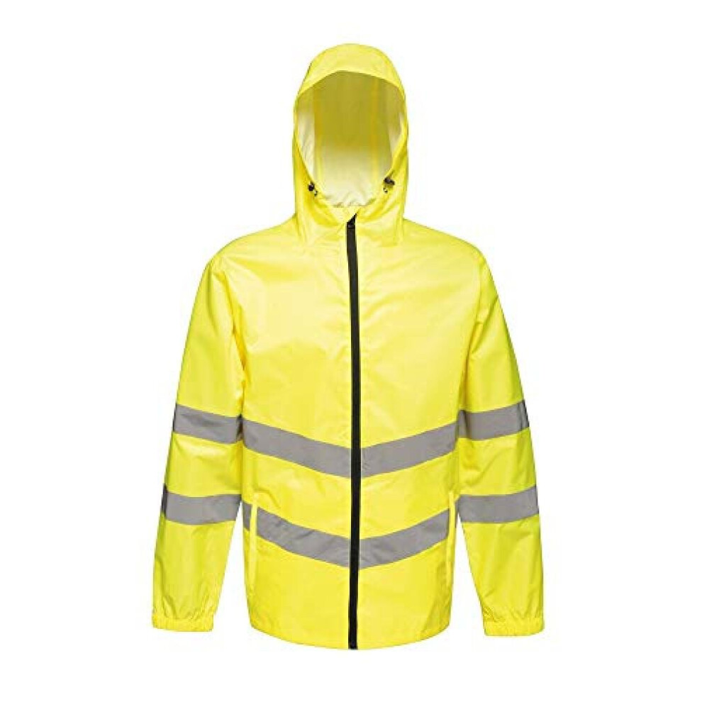 Regatta (L, ) Unisex Hi Vis Pro Packaway Reflective Work Jacket Yellow
