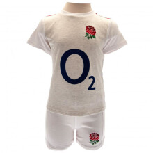 (9-12 Months, White Marl) England RFU Children/Kids T Shirt And Short Set