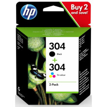 HP 304 Black + Tri-Colour Original Ink Cartridge (3JB05AE)