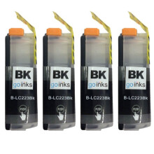Compatible 4 Go Inks Black Ink Cartridges to replace Brother LC223BK / non-OEM for Brother DCP & MFC Printers