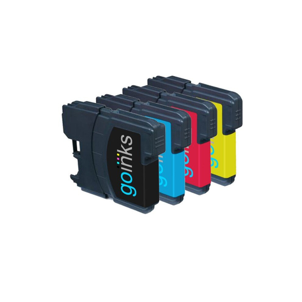 Compatible 1 Go Inks Set Of 4 Cartridges To Replace Brother Lc980 & Lc1100 / Non-Oem For Brother Dcp & Mfc Printers (4 Inks) Multicoloured 608866300304