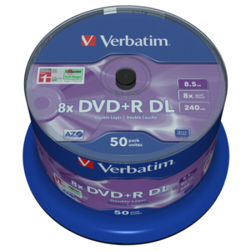 Verbatim 50er-Pack DVD+R DL Verbatim - 8,5 Go - Spindel