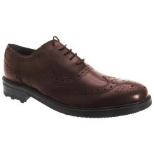 (8 UK, Oxblood) Roamers Mens 5 Eyelet Brogue Oxford Leather Shoes