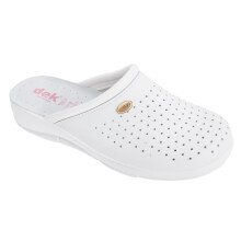 (39 EUR, White) Dek Womens/Ladies Coated Leather Clogs
