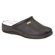 (38 EUR, Black) Dek Womens/Ladies Coated Leather Clogs