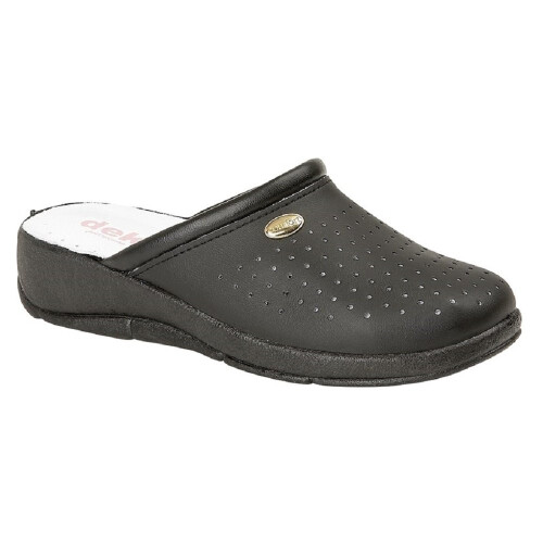 (37 EUR, Black) Dek Womens/Ladies Coated Leather Clogs