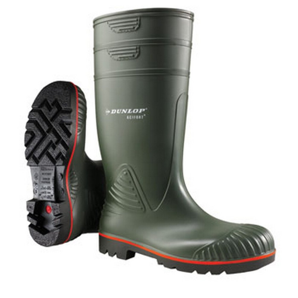 (12 UK, Green) Dunlop Mens Acifort Heavy Duty Full Safety Wellies