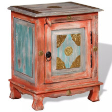 vidaXL Nightstand Bedside Table Side Cabinet Home Decor Solid Mango Wood Orange