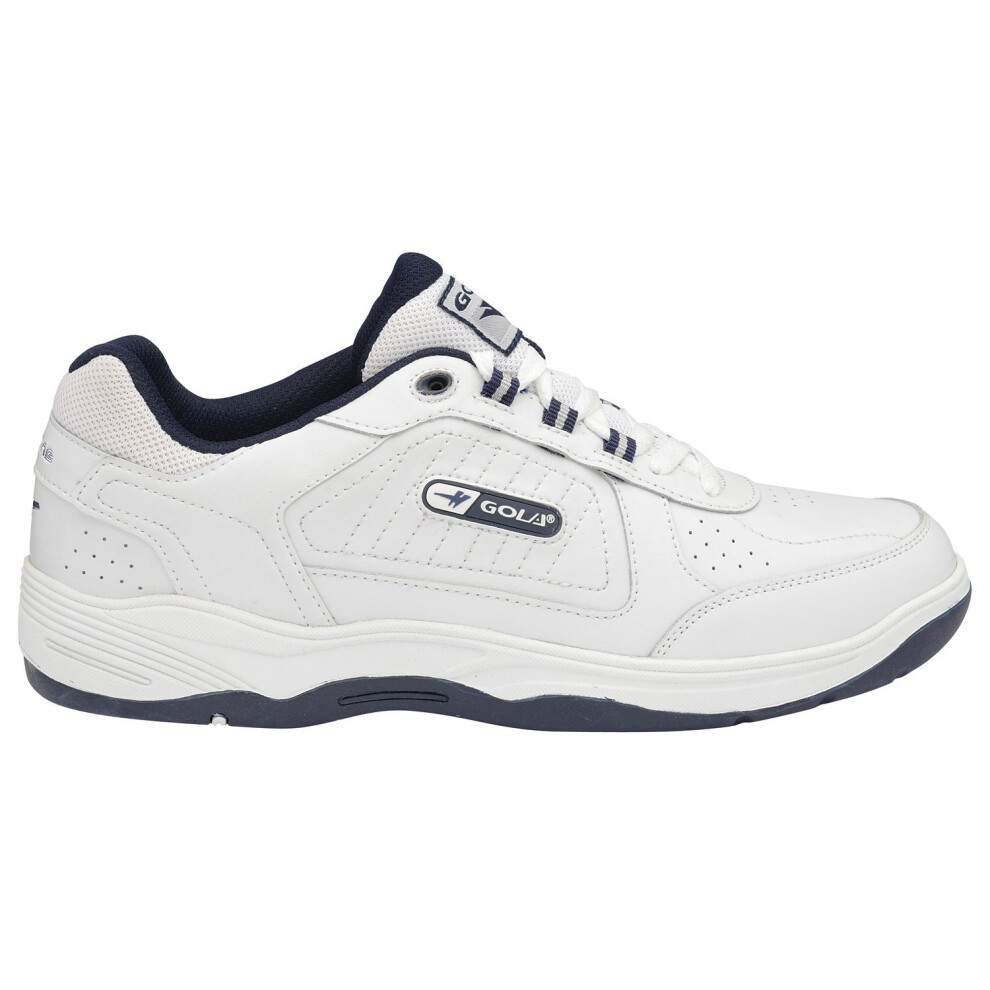 (14 UK, White/Navy) Gola Mens Belmont WF Wide Fit Trainers