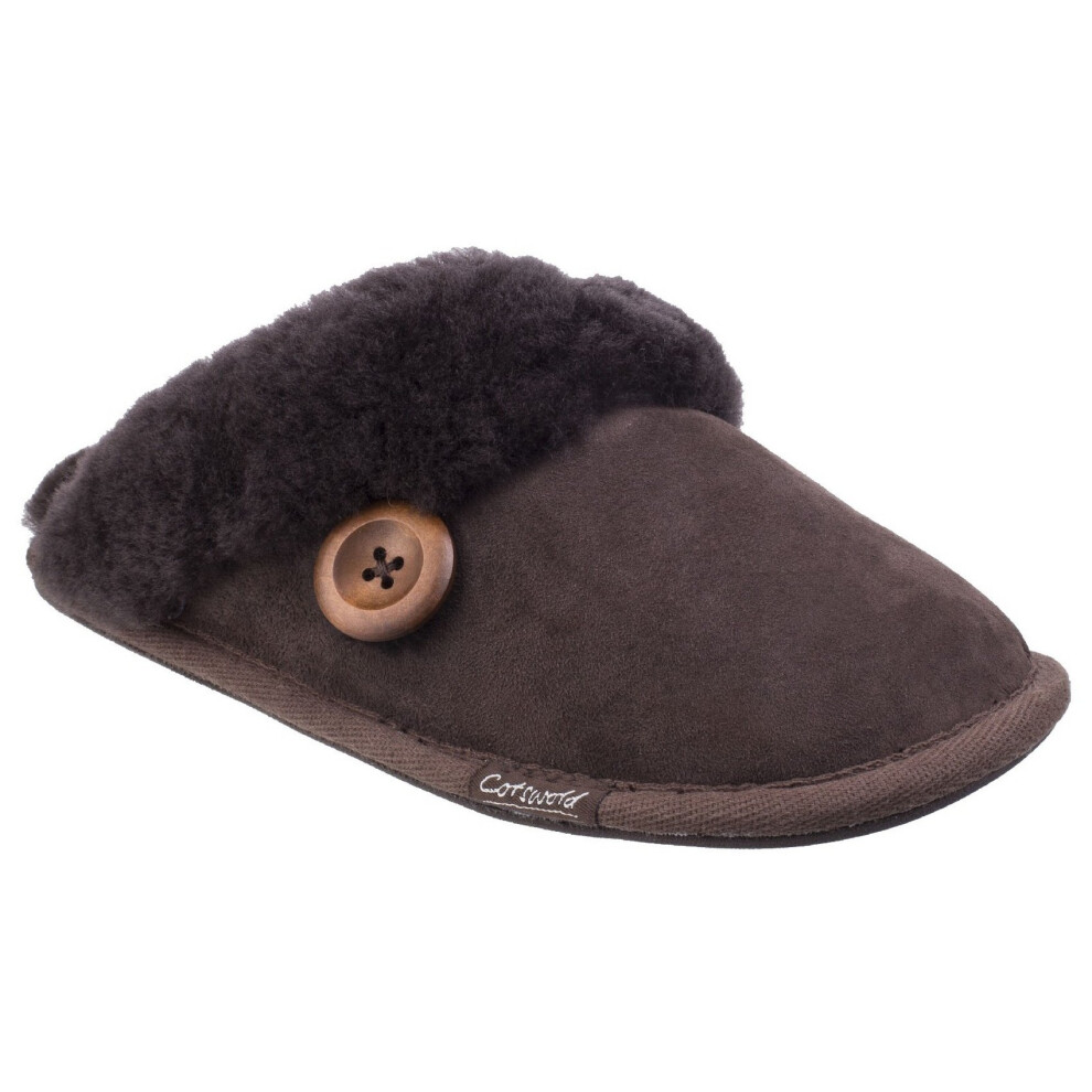 (4 UK, Chocolate) Cotswold Womens/Ladies Lechlade Sheepskin Mule Slippers
