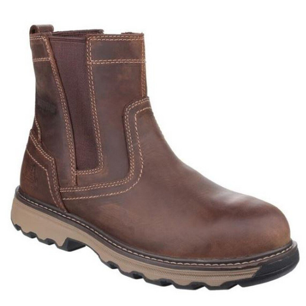 (9 UK, Dark Beige) Caterpillar Unisex Pelton Safety Leather Boots