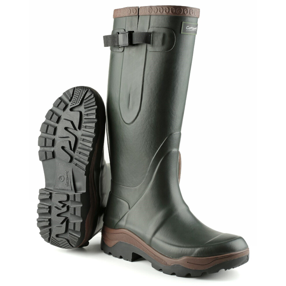 (8 UK, Green) Cotswold Mens Compass Neoprene Wellington Boots