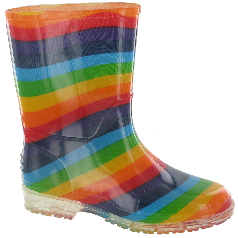 (26 EUR, Multi) Cotswold PVC Kids Rainbow Welly / Girls Boots