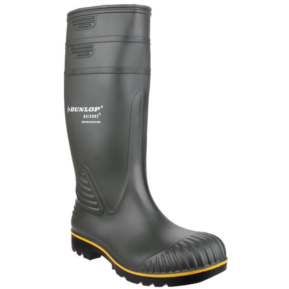 (41 EUR, Green) Dunlop Acifort Heavy Duty Mens Non Safety Wellington Boots