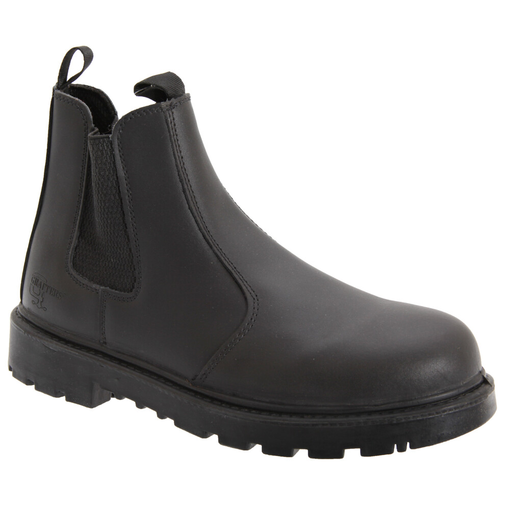 (14 Uk, Black) Grafters Mens Grinder Safety Twin Gusset Leather Dealer Boots 5050703392297