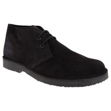 (8 UK, Black) Roamers Mens Real Suede Round Toe Unlined Desert Boots