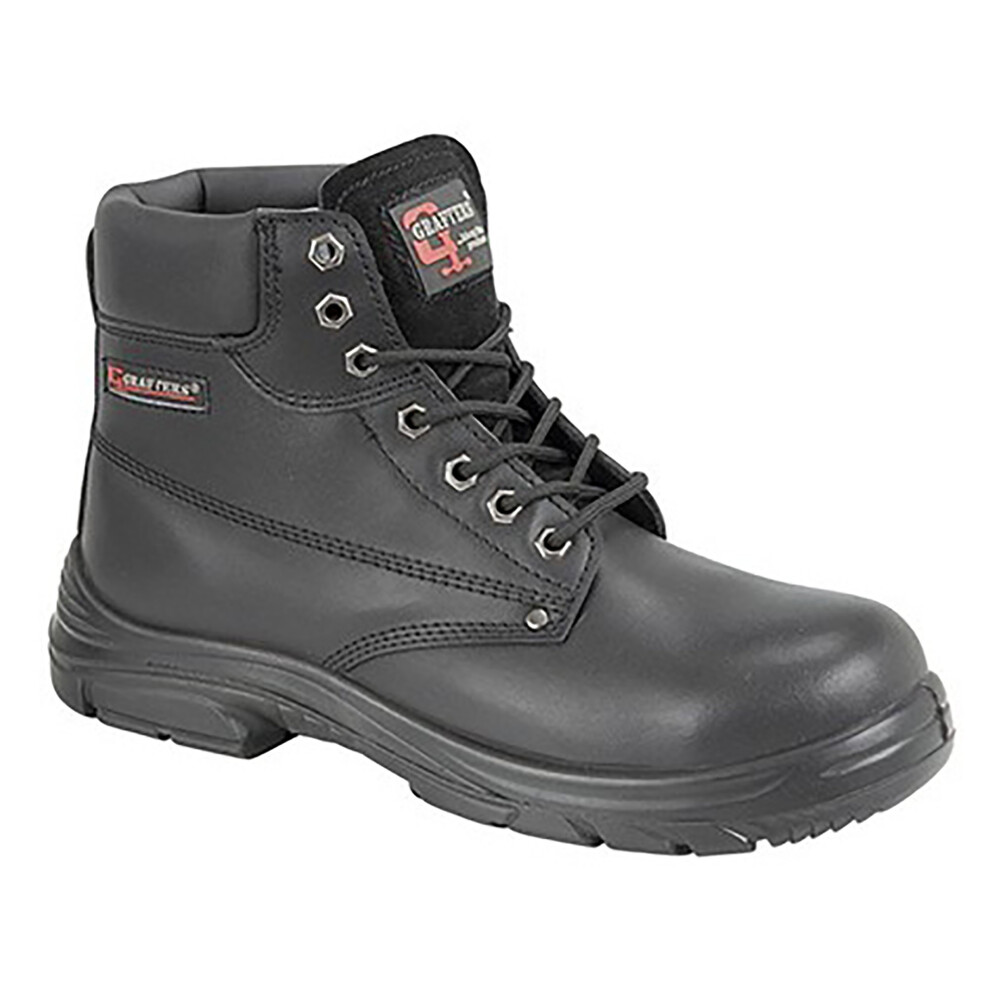 (45 Eu, Black) Grafter Mens Wide Fitting Lace Up Safety Boots 5050703481113