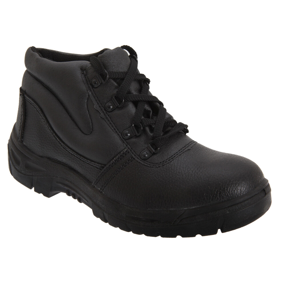 (47 Eur, Black) Grafters Mens Grain Leather Padded Ankle Safety Toe Cap & Steel Midsole Boots 5050703180719