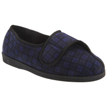 (10 UK, Navy Blue) Comfylux Mens Georgie Superwide Slippers