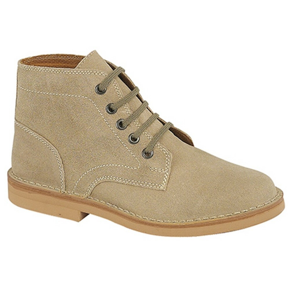 (8 UK, Dark Taupe) Roamers Mens Real Suede Leisure Boots