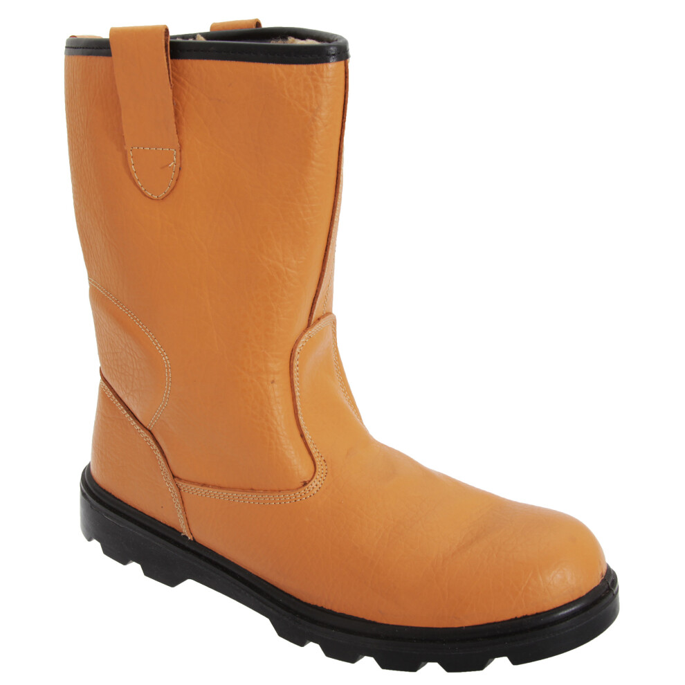 (6 Uk, Tan) Grafters Mens Leather Safety Rigger Padded Ankle Toe Cap Boots 5050703138444