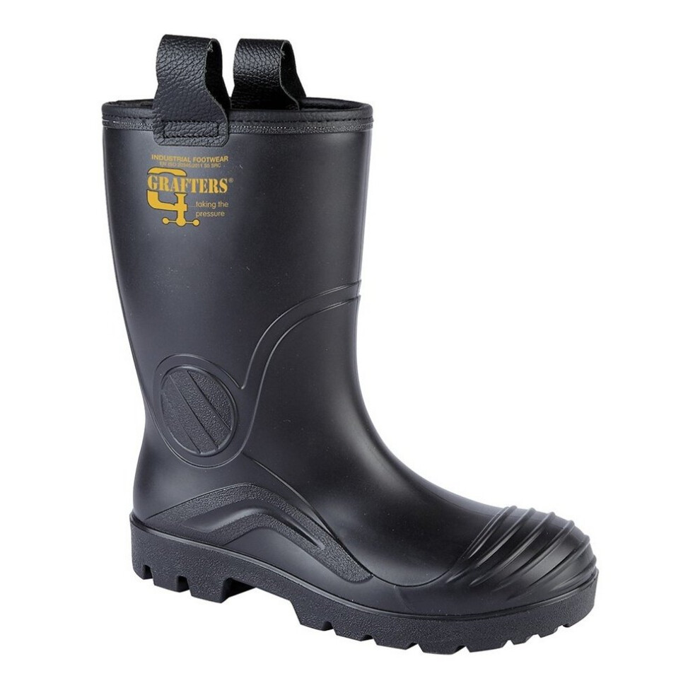 (11 Uk, Black) Grafters Mens Pvc Waterproof Industrial Safety Rigger Boot 5050703543231