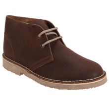 (12 UK, Brown) Roamers Adults Unisex Unlined Distressed Leather Desert Boots