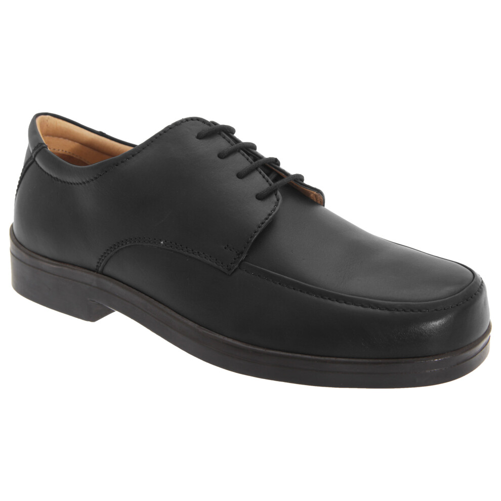 (8 UK, Black) Roamers Mens Extra Wide Fitting Lace Tie Shoes