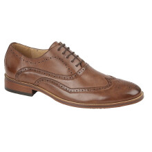 (5.5 Childs UK, Brown) Goor Childrens Boys Brogued Wing Tip Smart Shoe
