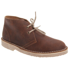 (5 UK, Brown) Roamers Childrens Unisex Unlined Distressed Leather Desert Boots