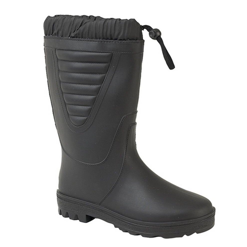 (12 UK, All Black) StormWells Unisex Tie Top Polar Boots