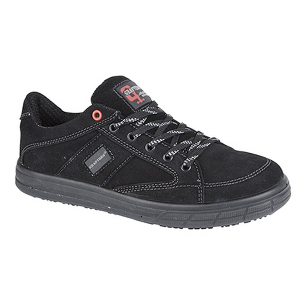 (8 UK, Black) Grafters Mens Skate Type Toe Cap Safety Trainers