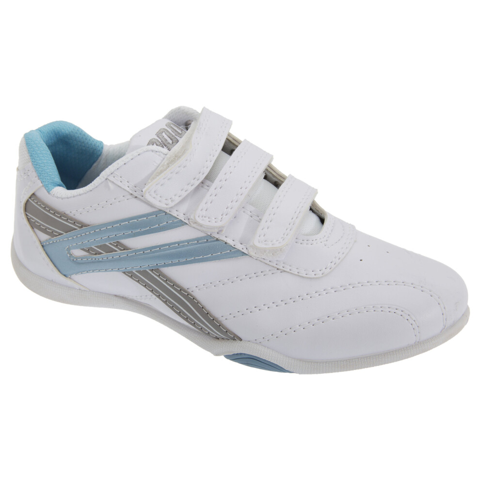 (8 UK, White/Light Blue) Dek Womens/Ladies Raven 3 Touch Fastening Trainers-image-OPC-P55HSQW-NEW
