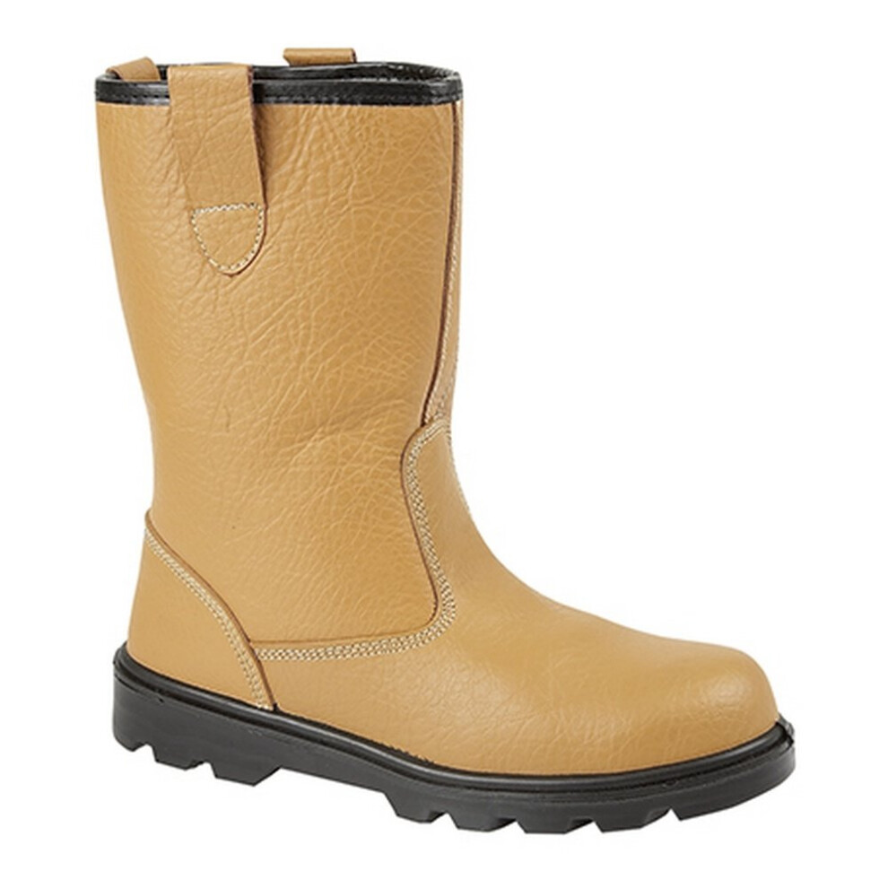 (7 Uk, Tan) Grafters Mens Leather Safety Rigger Treaded Sole Toe Cap Boots 5050703138734