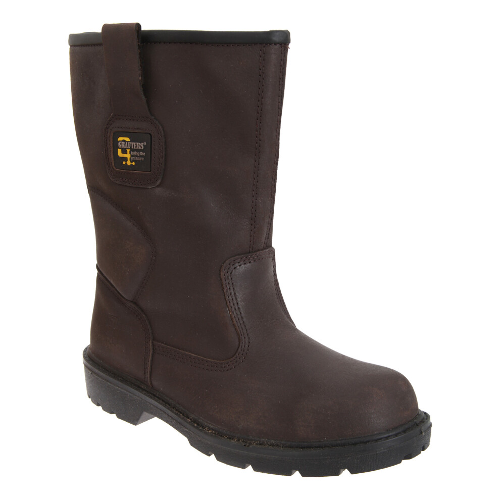 (12 Uk, Brown) Grafters Mens Waterproof Safety Rigger Boots 5050703425766