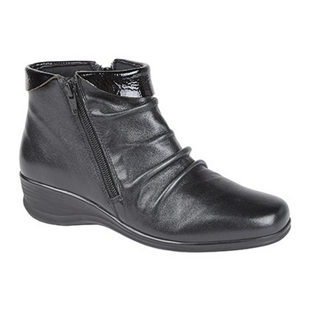 (5 UK, Black) Mod Comfys Womens/Ladies Softie Leather Flexible Ankle Boots