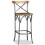 VidaXL vidaXL Solid Mango Wood Bar Stool Steel Cross Back Industrial High Chair Seat 1