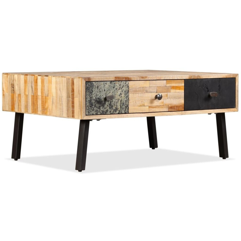 Vidaxl Solid Reclaimed Teak Coffee Table 90X65x40cm Living Room Plant Stand Brown