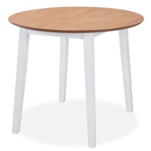 vidaXL Drop-leaf Dining Table Round MDF White Space Saving Kitchen Furniture