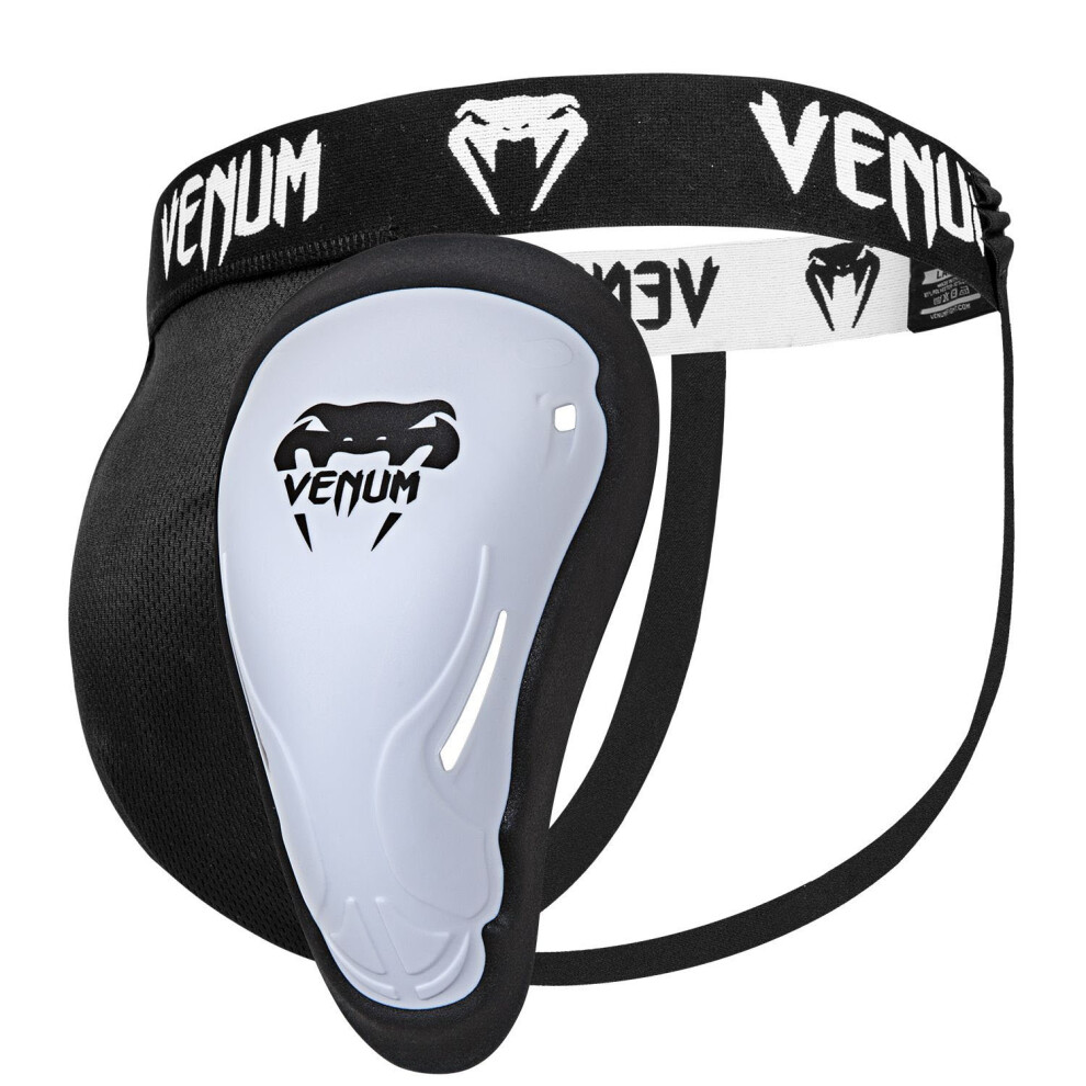 (White, M) Venum Challenger MMA Boxing Groinguard & Support Protection White/Black