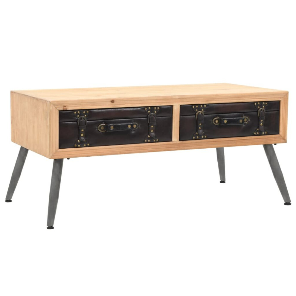 vidaXL Solid Fir Wood Coffee Table 115x55x50cm Home Living Room Furniture