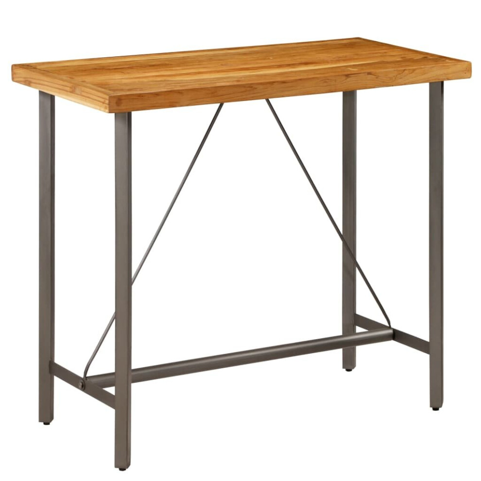 vidaXL Solid Reclaimed Teak Bar Table 120x58x106cm Kitchen Dining Furniture