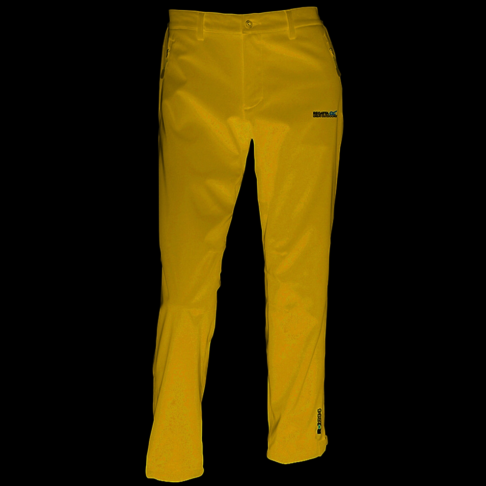 (34, Black) Regatta Great Outdoors Mens Adventure Tech Geo II Wind Resistant Long Leg Softshell Trousers