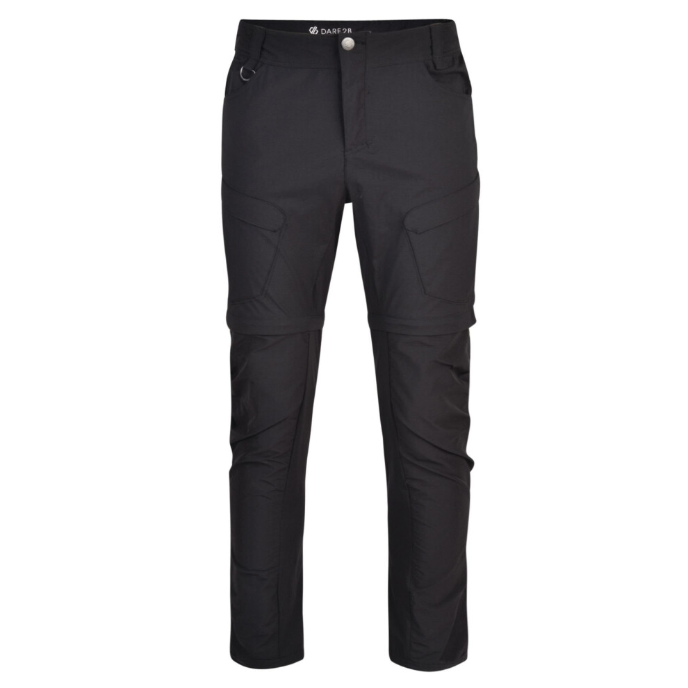 (32R, Black) Dare 2B Mens Tuned In II Multi Pocket Zip Off Walking Trousers