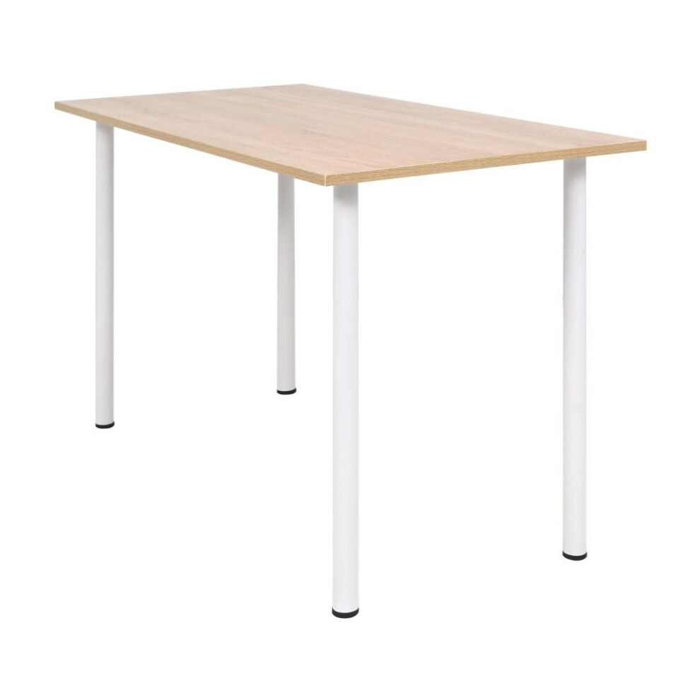 vidaXL Dining Table Oak and White Home Indoor Kitchen Dinner Desk Furniture