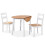 VidaXL vidaXL Dining Set 3 Pieces MDF and Rubberwood White Drop-leaf Table Chairs 1