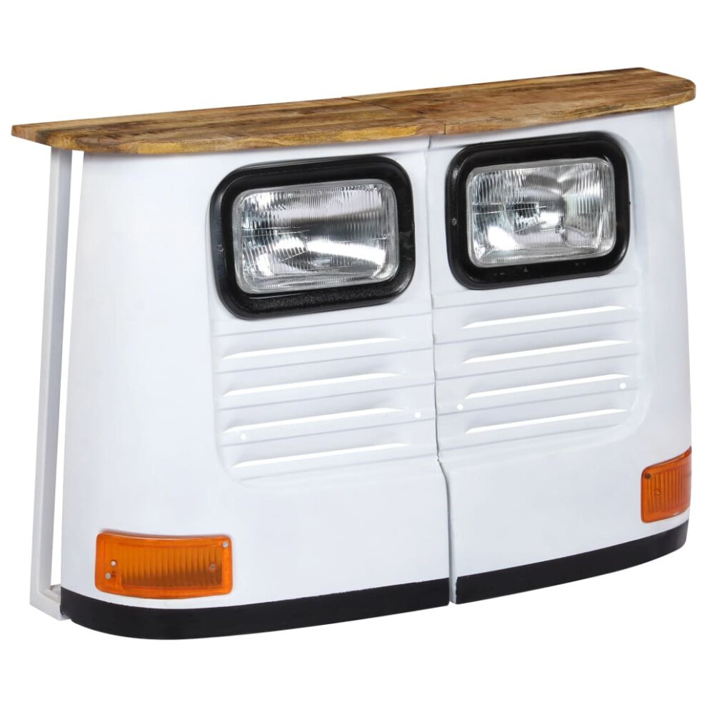 vidaXL Solid Mango Wood Truck Sideboard White Storage Cabinet Cupboard Unit