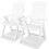 VidaXL vidaXL 2x Reclining Garden Chairs 60x61x108cm Plastic White Foldable Seat 1