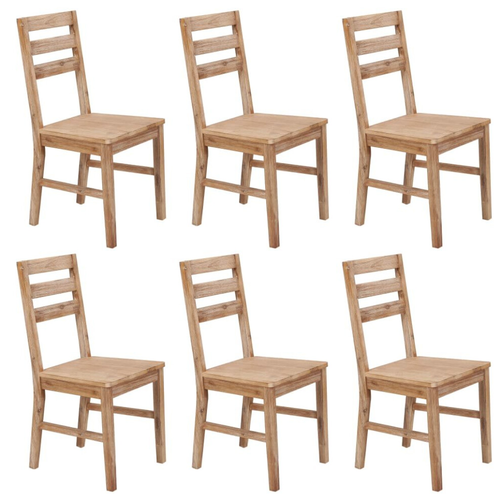 vidaXL 6x Solid Wood Acacia Dining Chairs Kitchen Living Room Furniture Seat